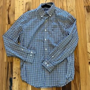 Nautica men’s long sleeve check button down medium EUC blue black